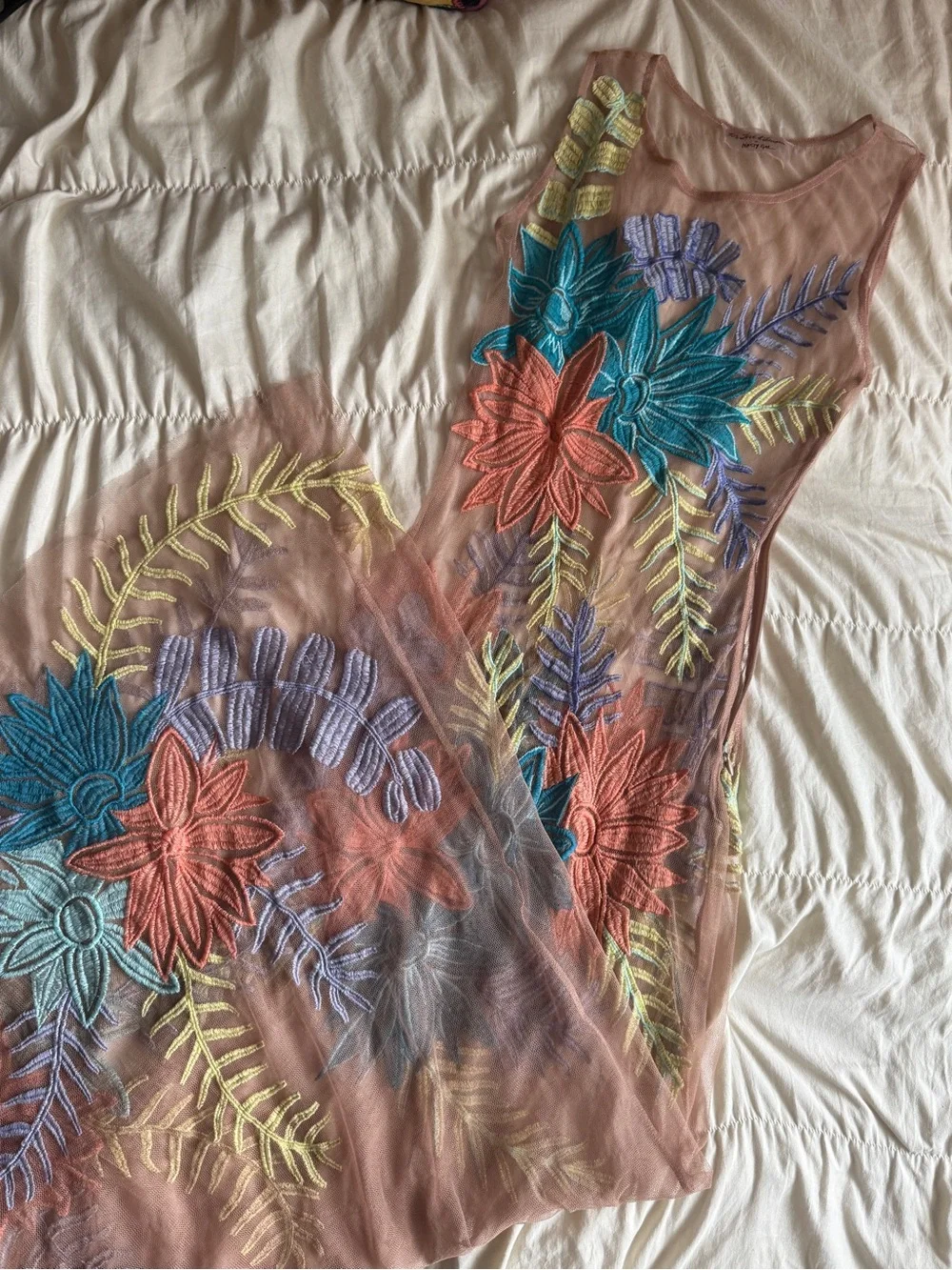 For Love and Lemons Tropicicana Embroidered Floral Mesh Maxi Dress - Picture 1 of 4